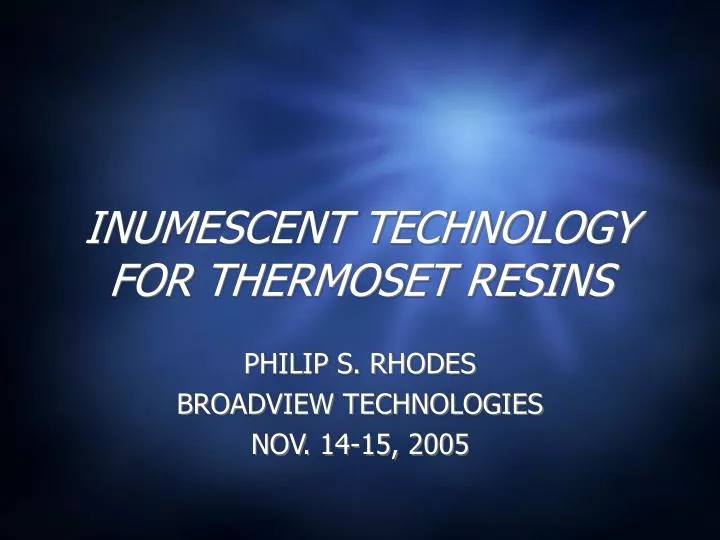 inumescent technology for thermoset resins