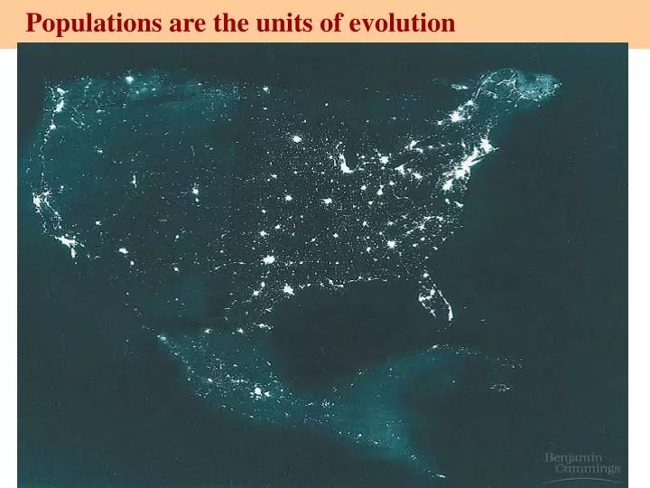 populations are the units of evolution