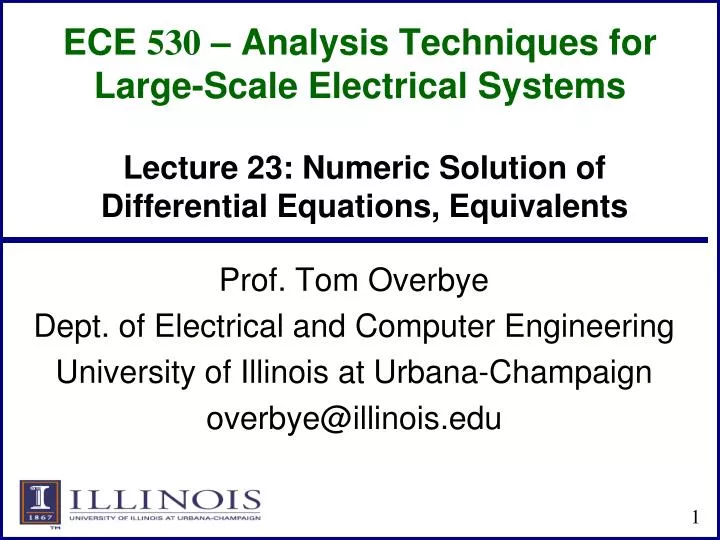 ece 530 analysis techniques for large scale electrical systems