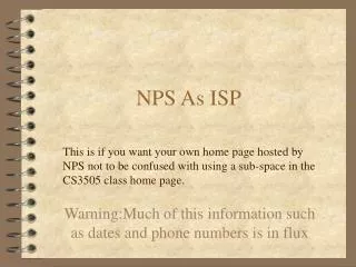 NPS As ISP