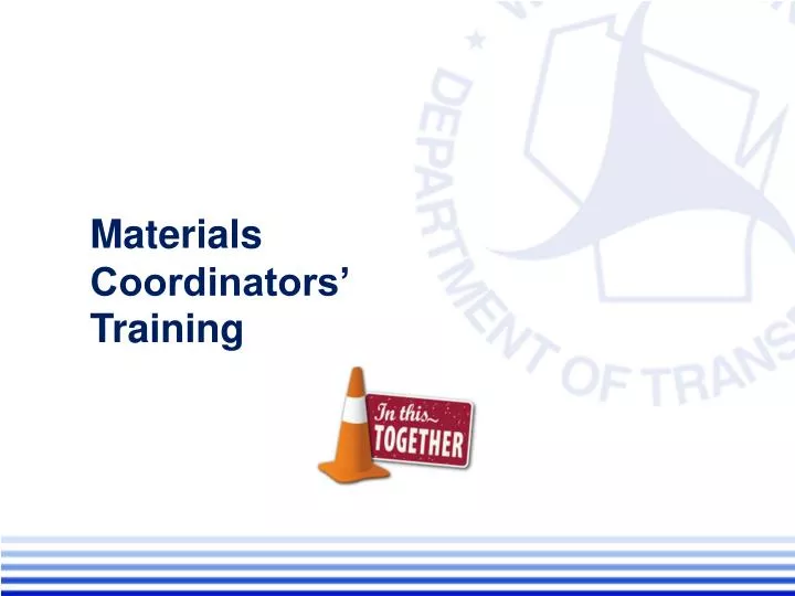 materials coordinators training