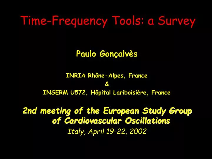 time frequency tools a survey