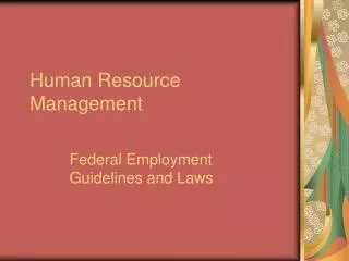 human resource management