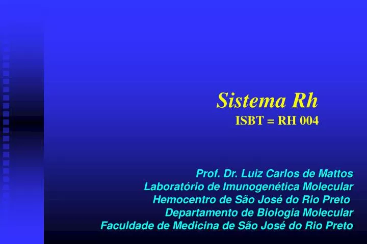 sistema rh isbt rh 004