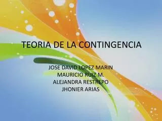 teoria de la contingencia