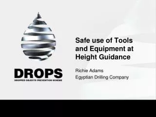 Safe use of Tools and Equipment at Height Guidance