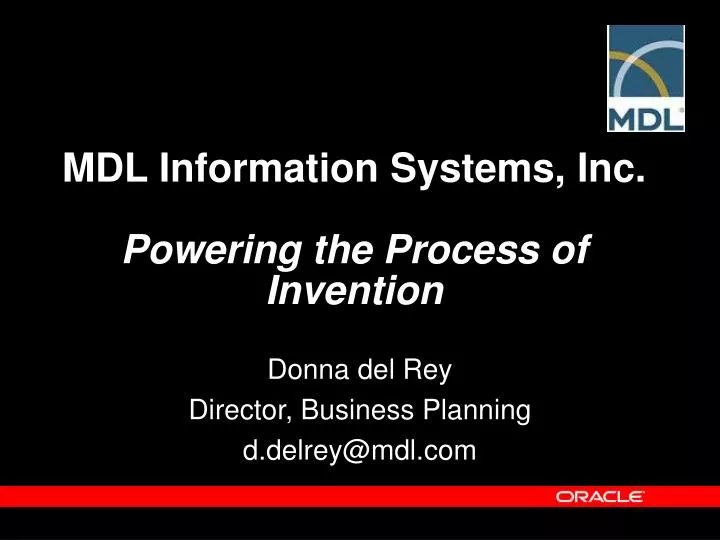 mdl information systems inc powering the process of invention