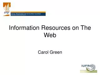 Information Resources on The Web