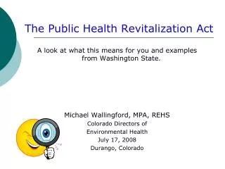 The Public Health Revitalization Act