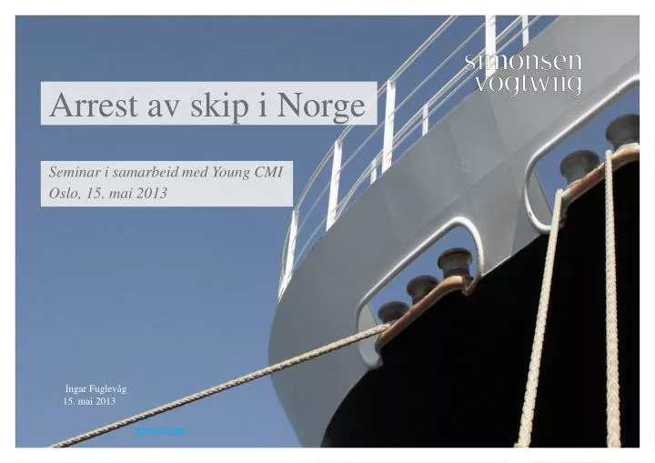 arrest av skip i norge