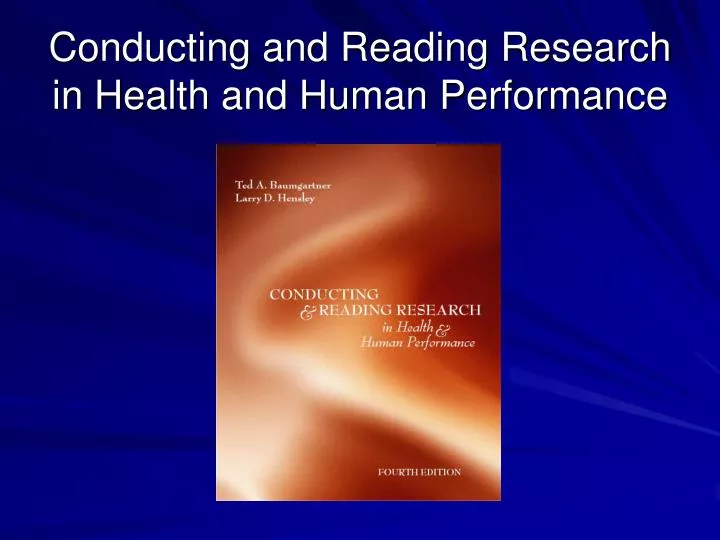 conducting and reading research in health and human performance