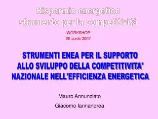 workshop 20 aprile 2007