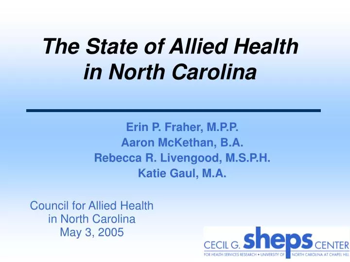the state of allied health in north carolina