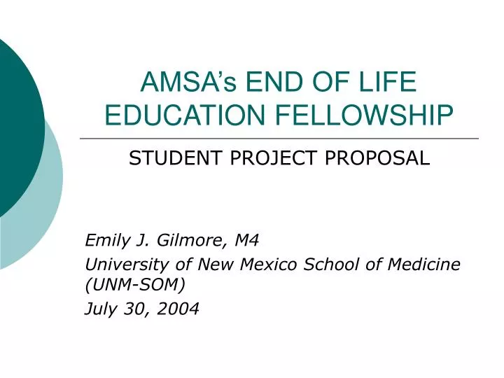 amsa s end of life education fellowship