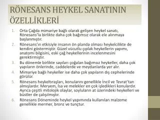 r nesans heykel sanatinin zell kler