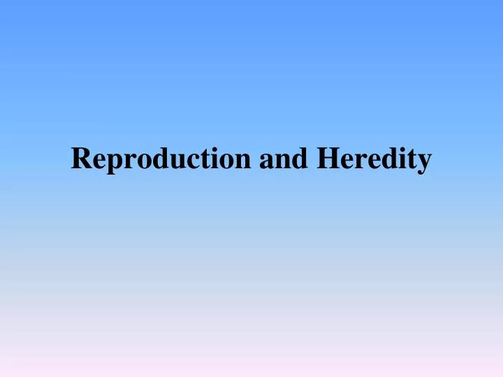 reproduction and heredity