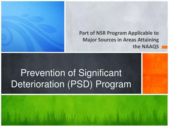prevention of significant deterioration psd program