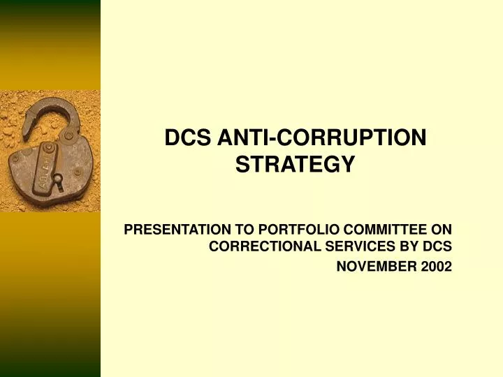 dcs anti corruption strategy
