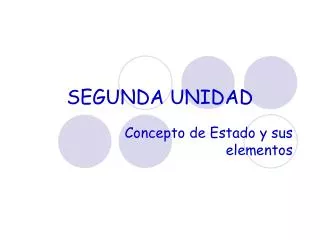 SEGUNDA UNIDAD