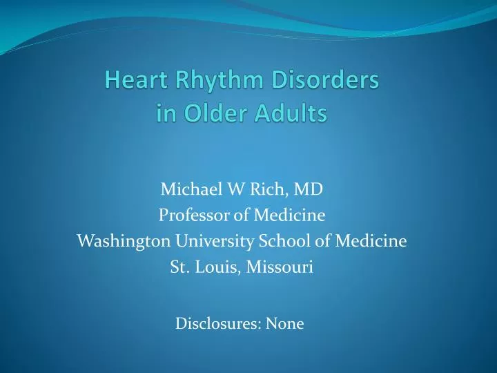 heart rhythm disorders in older adults