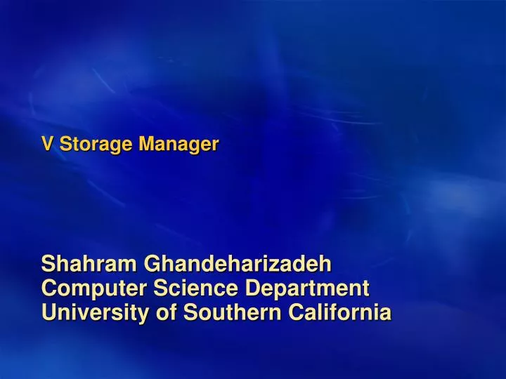 v storage manager