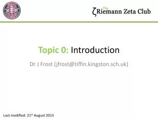Topic 0: Introduction