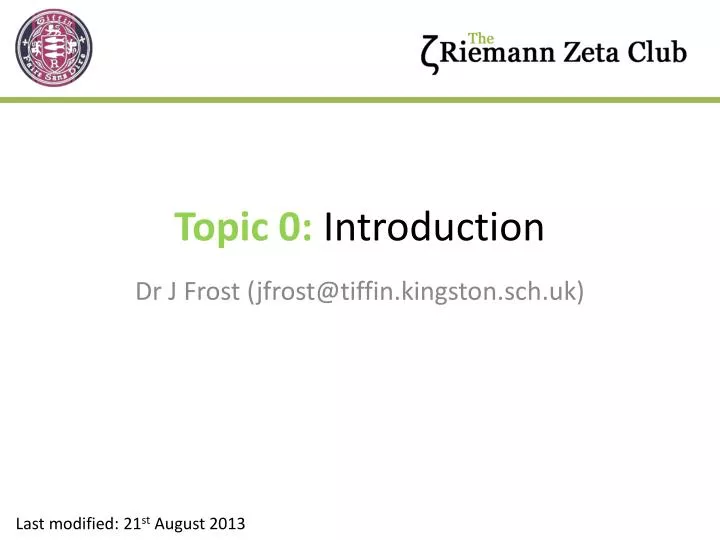 topic 0 introduction