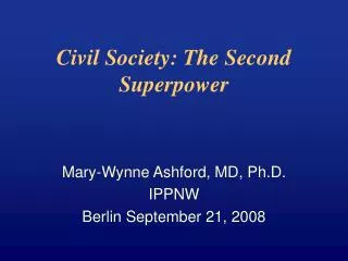 Civil Society: The Second Superpower