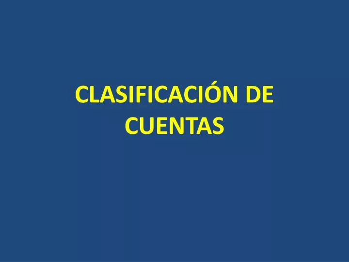 clasificaci n de cuentas