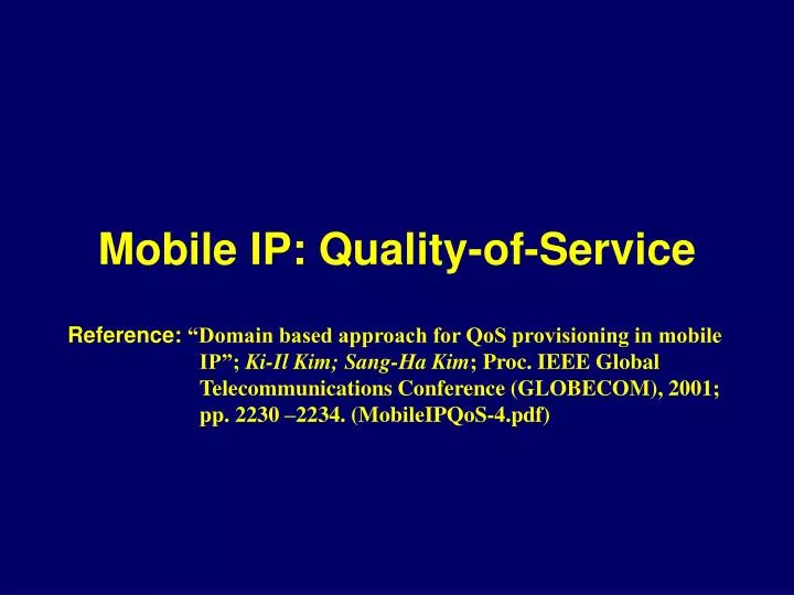 mobile ip quality of service