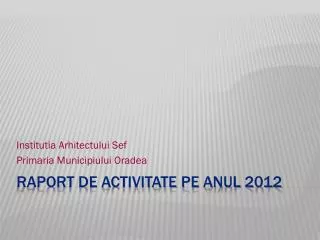 institu tia arhitectului sef primaria municipiului oradea