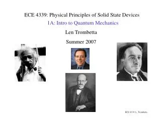 ECE 4339: Physical Principles of Solid State Devices