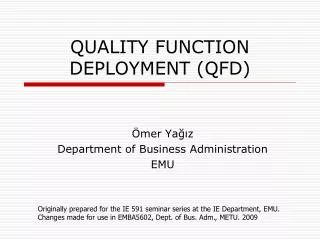 quality function deployment qfd