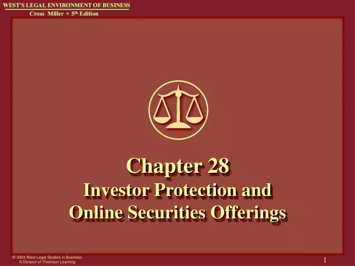 chapter 28 investor protection and online securities offerings