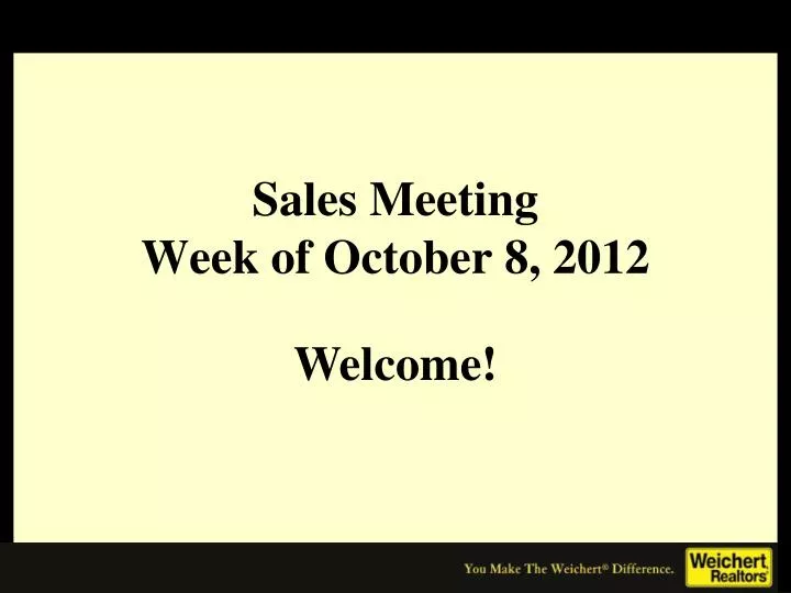 sales meeting week of october 8 2012