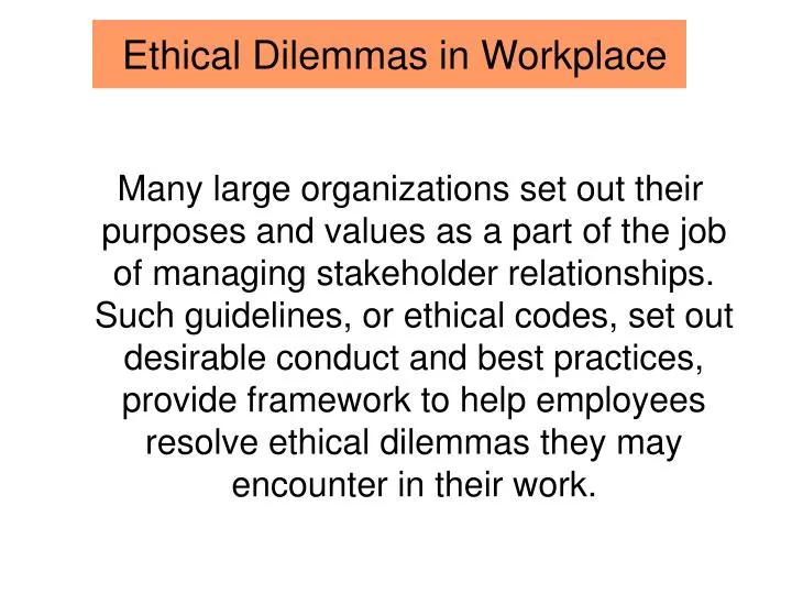 ethical dilemmas in workplace