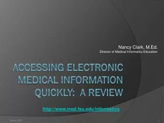 Accessing Electronic Medical Information Quickly: a review