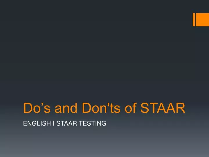 do s and don ts of staar