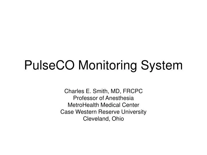 pulseco monitoring system