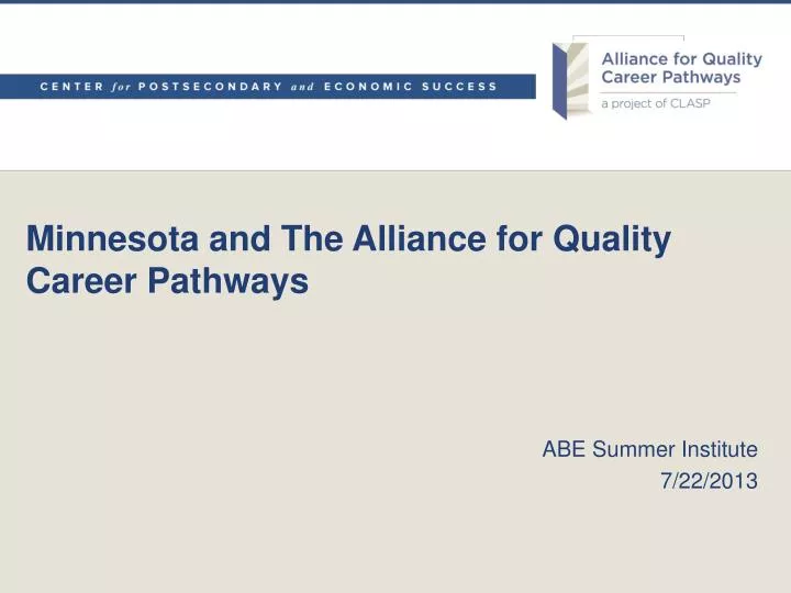 minnesota and the alliance for quality career pathways