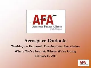 Aerospace Outlook: Washington Economic Development Association