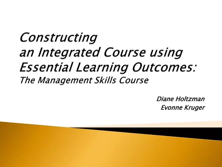constructing an integrated course using essential learning outcomes the management skills course