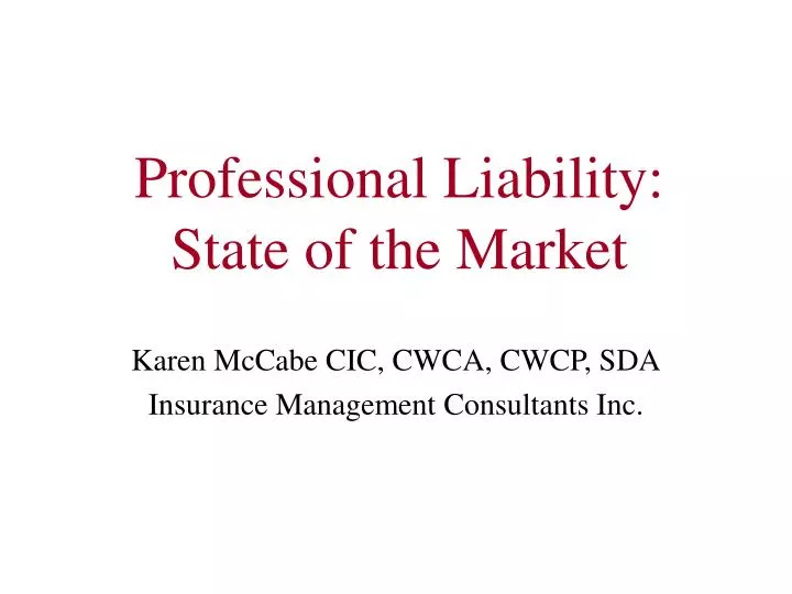 professional liability state of the market