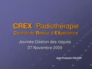crex radioth rapie c omit de r etour d ex p rience