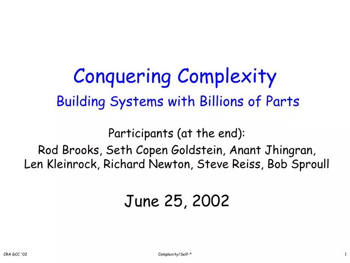 conquering complexity building systems with billions of parts