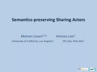 Semantics-preserving Sharing Actors