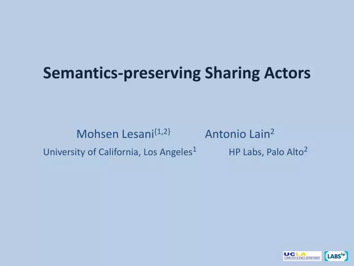 semantics preserving sharing actors