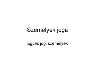 szem lyek joga