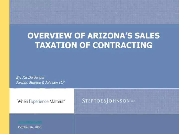 overview of arizona s sales taxation of contracting