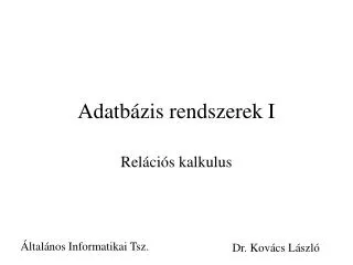 adatb zis rendszerek i